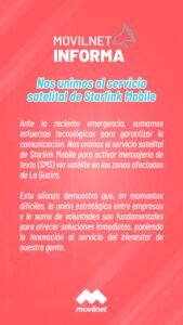 Movilnet se une al servicio satelital de Starlink Mobile